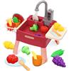 EULEUY Lavello da gioco per bambini, set di lavello da cucina giocattolo con circuito dell'acqua, rubinetto elettrico, lavello per giochi di ruolo, accessorio per giochi di ruolo per bambini dai 3 anni in su