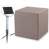 8 seasons Design cubo solare 33 cm Shining Cube (tortora) LED bianco caldo, sensore crepuscolare - resistente alle intemperie - lampada solare per esterni (giardino, terrazza, balcone) - tavolino