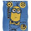 LOGOVISION Minions Kevin Blu Coperta super morbida al tatto setoso - 91 x 147 cm
