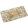 DRW Centrotavola Rettangolare in Madreperla con Fiori in Rilievo in Naturale e tostatura 1x20x10 cm