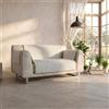 Italian Bed Linen Copridivano Antiscivolo COMFORT Made in Italy - Copridivano 2 Posti con Braccioli, Seduta 125 cm, Salvadivano con Fondo in Gomma Antiscivolo, Proteggi Divano Artigianale in Tinta Unita - BEIGE