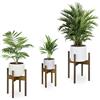 Relaxdays Supporto per Fiori e Piante in Vaso, D: 20/25/29 cm, Set da 3 Portavasi, Fioriere da Interno, bambù, Marrone