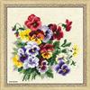 RIOLIS - Miscela di viole del pensiero 1516, Punto croce 20x20cm, Punto croce kit da ricamare, Disegni da ricamare, Embroidery kit, Set punto croce, Kit ricamo punto croce