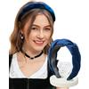 DIRNDLSTERN Fascia intrecciata tradizionale da donna - Accessori per capelli, Fascia Dirndl, Accessori Oktoberfest in velluto Blu scuro