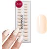 Doonails - Set di 30 Unghie Finte in Gel Morbido Cheesecake, Forma Arrotondata, Crema - Unghie Adesive a Copertura Completa di Qualità Salon - Unghie Finte in Gel Morbido Medie - Naturali e Comode da