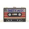 MEGAUK Pochette da donna con glitter audio, borsa da sera lucida con catena, per Club Rock/Party Mix, 06370 Nero, 18*5*11cm