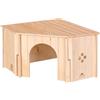 Ferplast Casetta Angolare per Conigli, Porcellini d'India e Criceti SIN CORNER, Legno Certificato FSC®, Finestra Ventilazione, Montaggio Senza Attrezzi, 38 x 38 x h 24 cm, Taglia L
