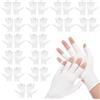 Eniyou 15 paia di guanti in cotone dermatologico bianco Eczema,Il suo design senza dita lo rende per la cura della bellezza,spa per le mani e trattamenti con eczema,neurodermatite