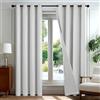 Deconovo Tende Oscuranti 100% con Occhielli - Set di 2 Pannelli 140x214 cm Bianco Sporco, Tende per Interni Moderne per Camera da Letto e Soggiorno