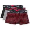 Hugo Confezione da 3 Boxer da Uomo in Cotone Elasticizzato con Logo audace, Cremisi Check/Moon Rock/Nero, Medium