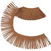 GORGECRAFT 2 m di Finta Pelle Scamosciata 9.5cm Marrone Doppia Faccia Nappa in Pelle PU Passamaneria Gonna da Ballo Nappe Coprispalle Frangia per Fai da Te Bordi Indumenti Tende Orli Borse Accessori