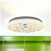 Licht-Erlebnisse Plafoniera LED camera dei bambini IP44 Bianco Colorato Ø 33,5 cm 4000 K 1300 lm bianco neutro Dinosauro camera dei bambini lampada soffitto