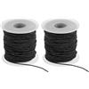 PATIKIL Elastico per Bracciali 164 Piedi/50 Metri Lunghezza 1.2 mm Diametro 2 Rotoli Resistente Cordone Elastico per Creazione Gioielli Collane Perline Fai Da Te Nero