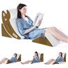 Dorifine Set di 4 cuscini ortopedici a cuneo per dormire, post-chirurgia in schiuma per corpo, schiena e gambe, alleviare il dolore, triangolo regolabile con reflusso acido, colore marrone
