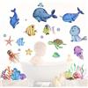 UGBO Adesivi Murali Bagno Adesivi da Parete Pesci Mare Piante Barriera Corallina Cartoon Pesce Sticker Decorazione per Cameretta Bambini Soggiorno Camera Cameretta