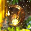 DAZZTIME La Lampada Solare per Esterni/Fata dei Fiori,Luci Solari da Giardino,Luci Decorative per Esterni con Sfera di Vetro a Led Luce,Luna Lampada Solare,per Balcone,Prato,Patio o Cortile