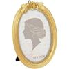 CECOMBINE Cornice ovale in oro in resina - 18 x 24 cm, cornice portafoto oro vintage per tavolo o parete - elegante decorazione per la casa come regalo