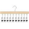 LMSAWK Organizzatore Cappelli, Organizzatore Leggings per Armadio, Appendiabiti in Legno Girevole a 360° con 10 Clip, Mascherine, Asciugamani, Guanti (Natura)