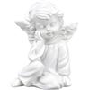 LifgWas Statuetta d'angelo addormentata in resina, piccola statuetta da giardino e decorazione per la casa, 5,5 x 6 cm, angelo di cimitero e tomba bianca per decorazione casa, balcone, scaffale