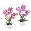 LEIMEND 2 Pezzi Orchidea Finta Realistica Orchidee Finte Realistiche Rosa e Viola Orchidee Finte Orchidea Artificiale Fiori Artificiali Adatto per Tavoli da Pranzo Uffici e Arredamento Domestico