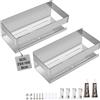 EXLECO 2PCS Mensola Doccia Senza Foratura 23 CM Mensola Bagno Autoadesivo con 2 Ganci Mobili Porta Shampoo Doccia da Appendere Porta Oggetti Bagno Portaoggetti Doccia in Acciaio Inox, Cromo Spazzolato