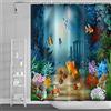 SDOTPMT 180x180cm Carina Tropicale Pesce Tenda da Doccia Verde Alga Marina Colorato Corallo da Bagno Maine Creatura Subacqueo Scenario per Vasca Poliestere con Ganci