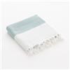 GAMUSI Fouta Pareo - Telo mare leggero, a strisce larghe, 90 x 180 cm, colore acqua marina