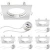 ledscom.de 5x cornice da incasso a soffitto RIR cornice da incasso angolare bianca opaca (LED/alogena/GU10/MR16/PAR16/50mm) incl. presa GU10