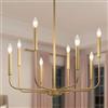 WayLuoung Lampadario moderno in oro, Ø69cm, Lampadario per sala da pranzo a 8 luci per camera da letto, soggiorno, cucina, foyer, ingresso (versione aggiornata, 2 tipi di altezza 8 bracci)