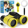 Zinbo Binocolo per bambini, binocolo per bambini, giocattolo per bambini 3 4 5 6 7 8 anni, set con lente d'ingrandimento e bussola, giocattolo all'aperto per bambini di età compresa tra 3 e 8 anni (giallo)
