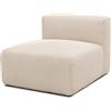 DOMO. collection Malia Poltrona, Singolo, combinabile Tessuto Legno Cord Metallo, Beige, 85 x 108 cm