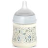 Suavinex, biberon da 150 ml con tettarella fisiologica SX Pro in silicone, con valvola anticoliche, a flusso lento (S) per latte materno e artificiale o acqua, neonati +0 mesi, Wonder Fiori Blu