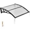 VEVOR Tettoia per Ingresso di Porte Entrata Portici Finestre 96,5x101,7 cm, Pensilina da Sole per Esterno in Policarbonato Trasparente per Finestre di Portici Balconi Terrazza Protezione Pioggia Neve