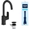 GROHE Dice - Miscelatore Lavabo con Set Scarico Pop-Up (Taglia L, Bocca Girevole C 90°