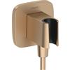 hansgrohe FixFit Q Raccordo Parete con Supporto Doccia, Bronzo Spazzolato, 26887140