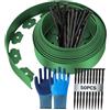 BOUFEIDA Bordo flessibile in plastica, 10 m (lunghezza) x 5 cm (altezza), bordo per prato, bordo prato, bordo per aiuole, bordo palizzato, con 50 chiodi di fissaggio + guanti x 1 paio - verde