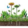 AUOQZ 2 stazioni di irrigazione per api in metallo a forma di fiore, per abbeveratoio per api e insetti, per uccelli, farfalle, per esterni, giardino, cortile, accessori per alveare (oro e verde)