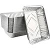 FOCCTS 50 ciotole per barbecue in alluminio, 22 x 15 x 5,5 cm, in alluminio, ciotole antigoccia monouso, per barbecue, torte