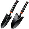 LiangSanXin 2 Pz Vanga per Orto, Vanga da Scavo, Badile da Giardino, Pala da Giardino Multifunzionale per Giardinaggio, Affettatura, Apertura, Utensili Manuali(pala da piantagione larga e stretta)