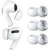 MMOBIEL 3 Paia Auricolari di Ricambio per AirPods Pro Gen 1&2 di MMOBIEL - Gommini in Silicone con Foro di Riduzione del Rumore, Box Stoccaggio Portatile e Adatto alla Custodia di Ricarica - M - Bianco
