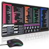 yolzhxe Tappetino Mouse Scorciatoie Italiano, 800 x 300 x 3 mm Mouse Pad con Scorciatoie da Tastiera, Tappetino per Mouse Antiscivolo, Comfort Tappeto Scrivania per Gaming, Computer, Ufficio e Casa