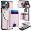 XKchatpt Custodia portafoglio staccabile per iPhone 15 ProMax,［Supporta la ricarica wireless］con RFID e porta carte magnetiche,custodia 2 in 1 in pelle PU per iPhone 15 ProMax（Rosa）