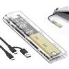 Poeloisy Case SSD M.2 NVMe USB 3.1 Gen2 10Gbps, Case Esterno Trasparente USB-C per SSD PCIe M-Key 2230 2242 2260 2280, Adattatore M2 NVMe con UASP TRIM Plug-and-Play Compatibile con Windows Mac Linux Android