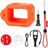 HSU Custodia Galleggiante per GoPro Hero 12/11/10/9, Accessorio per Custodia Galleggiante per Sport Acquatici Surf Nuoto Immersioni (Arancione)