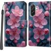 PHINIENLAND Cover per Samsung Galaxy A37 / Galaxy A36 Case PU Pelle Custodia [Kickstand] [Chiusura magnetica] [Slot per Schede], Portafoglio Flip Custodia per Samsung A37 / A36,Fiori