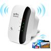 LURICO Ripetitore WLAN, amplificatore WLAN 300 Mbit/s 2.4 GHz compatibile con 802.11 n/b/g Facile installazione Copertura completa 200 m² crittografia WPA2