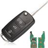 Heart Horse 3 Tasti Chiave per Auto Telecomandi, Ricambio Cover Guscio Chiave per Telecomando per V-W Polo G-o-lf Be-et-le Caddy Transporter (433 MHz ID48 chip)
