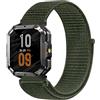 GIOPUEY 22mm Nylon Cinturini Compatibile con Blackview W60/W70 Pro/W80 PRO, Traspirante Sport Loop Cinturino in Morbido Nylon Intrecciato, Donne Uomo - Green
