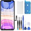 ZOETEC Schermo di ricambio per iPhone 11, 6,1 pollici LCD Full HD Retina Display COF Touch Screen Digitizer Frame Assembly con kit di strumenti di riparazione, adesivo impermeabile, vetro temperato