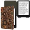 kwmobile Custodia compatibile con Amazon Kindle Paperwhite 11. Generation 2021 - Cover a libro per eReader - Flip Case Protezione in sughero - Motivo Marrone Blu Rosso marrone/blu/rosso